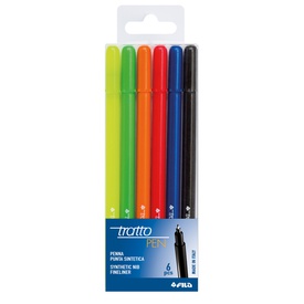 Pennarello fineliner Tratto Pen - tratto 0,5mm - colori assortiti - Tratto - busta 6 pennarelli