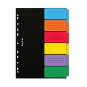 Separatore Dox - 6 tasti neutri colorati - cartoncino 240 gr - A4 - multicolore - Rexel