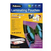 Pouches Enhance80 - Superquick - A4 - 2x80 micron - Fellowes - scatola 100 pezzi