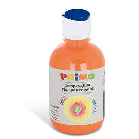 Tempera brillante fluorescente - 300ml - colori fluo assortiti - Primo - box 6 colori