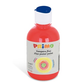 Tempera brillante fluorescente - 300ml - colori fluo assortiti - Primo - box 6 colori