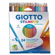 Pastelli colorati Stilnovo Acquarell - lunghezza 18cm mina 3,3mm - Giotto - Astuccio 24 pastelli colorati