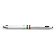 Penna a sfera a scatto multifunzione - fusto bianco gommato Italia - Osama