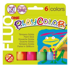 Tempera solida in stick Playcolor - 10gr - colori fluo - Instant - astuccio 6 stick fluo