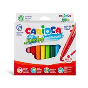 Pennarelli Jumbo - punta 6,0mm - colori assortiti - lavabili - Carioca - scatola 24 pezzi