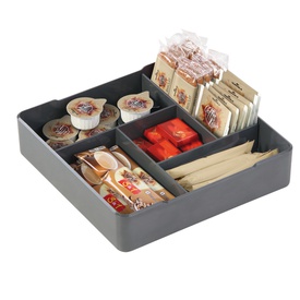 Organizer da tavolo Coffee Point - 4,8x21x21 cm - ABS - grigio carbone - Durable