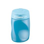 Temperamatite Easy con contenitore  - 3 fori - ergonomico - blu - per mancini - Stabilo