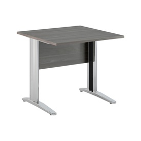 Scrivania Easy fianchi verniciati effetto cromato - lineare - 80 x 80 x72 cm - frassino toscano