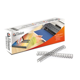 Dorsi spirale - metallo - 34 anelli passo 3:1 - 12 mm - nero - Titanium- scatola 50 pezzi