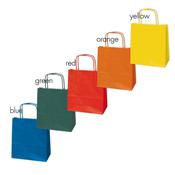 Shopper in carta - maniglie cordino - colori assortiti - 18 x 8 x 24 cm - conf. 25 shoppers