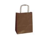 Shopper in carta - maniglie cordino - marrone - 14  x 9 x 20 cm - conf. 25 shoppers