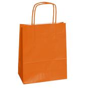 Shopper in carta - maniglie cordino - arancio - 14 x 9 x 20cm - conf. 25 shoppers