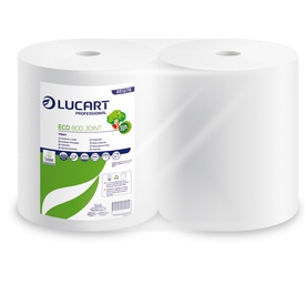 Bobina asciugatutto Eco 800 Joint - 2 veli - 18,5 gr - diametro 26 cm -25 cm x 296 m - microgoffrata - bianco - Lucart
