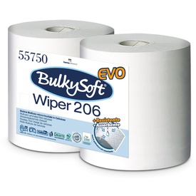 Bobina asciugatutto Classic - 2 veli - 26 cm x 208 mt - diametro 26 cm - 18 gr - microgoffrata - bianco - BulkySoft