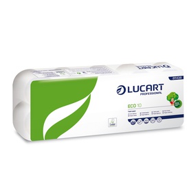 Carta igienica Eco - 200 strappi -  2 veli - 16,5 gr - diametro 11 cm -9,8 cm x 24 mt - Lucart - pacco 10 rotoli
