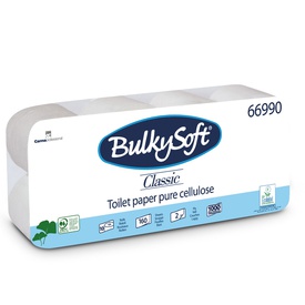 Carta igienica Classic - 2 veli - 16 gr - diametro 9,8 cm - 10 cm x16,8mt - 160 strappi - BulkySoft - pacco 10 rotoli