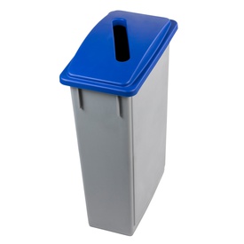 Contenitore Office 90 - con feritoia per carta - 29,5x52x83,5 cm - 90 L- grigio/blu - Medial International