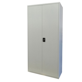 Armadio alto in metallo ad ante battenti - 4 ripiani regolabili - 100x45x200 cm - grigio - Bertesi