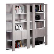 Libreria alta Concept - 5 ripiani - 100x38,6x198 cm - bianco/frassino toscano - Artexport