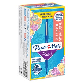 Pennarello Flair Nylon - punta 1,10 mm - blu - Papermate - conf. 30 + 6pezzi