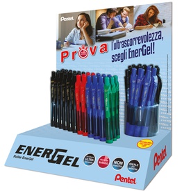 Roller Energel X - a scatto - 0,7 mm - Pentel - expo 60 pezzi