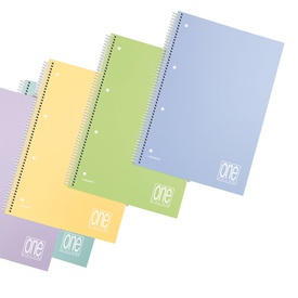 Maxiquaderno One Color Pastel - A4+ - forato -1 rigo - 80 fogli - 80 gr- spiralato - copertina PPL - Blasetti