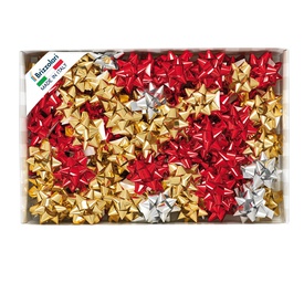 Stelle di nastro metal 6870 - 14 mm - diam. 6,5 cm - colori assortiti -Brizzolari - conf. 100 pezzi