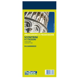 Blocco scontrino 2 sezioni - 100 copie numerate - rosso - 5,8 x 13 cm -DU160000020 - Data Ufficio