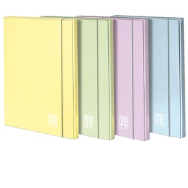 Cartella Pastel One Color - con elastico - 3 lembi - 26 x 35 cm - dorso12 mm - colori assortiti - Blasetti