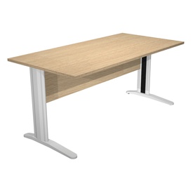 Scrivania Easy fianchi verniciati effetto cromato - lineare - 160 x 80 x 72 cm - rovere