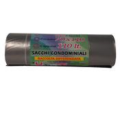 Sacchi - 70x110 cm - 110 L - 22 micron - grigio trasparente - Rolsac - conf. 10 pezzi