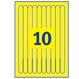 Braccialetti identificativi stampabili - 5 fogli - 10 et/fg - A4 - PE -giallo - Avery