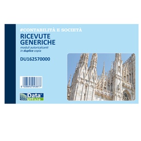 Blocco ricevute generiche - 50/50 copie autoricalcanti - 10 x 16,8 cm -DU162570000 - Data Ufficio