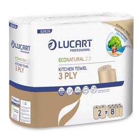 Asciugatutto EcoNatural 2.3 Plastic Free - 200 strappi - Lucart - pacco2 rotoli