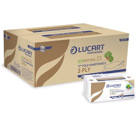 Asciugamani piegati a Z EcoNatural Plastic Free - Lucart - pacco da 198pezzi