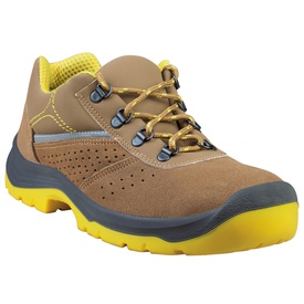 Calzatura di sicurezza Rimini 4 S1P SRC - pelle scamosciata perforata -numero 42 - beige/giallo - Deltaplus