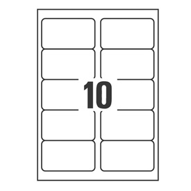 Etichette adesive coprenti BlockOut - in carta - permanenti - 99,1 x 57mm - 10 et/fg - 25 fogli - bianco - Avery