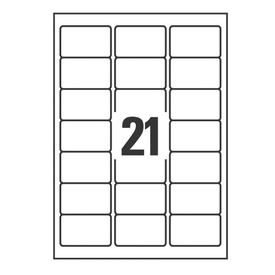 Etichette adesive coprenti BlockOut - in carta - permanenti - 63 x 38,1mm - 21 et/fg - 25 fogli - bianco - Avery