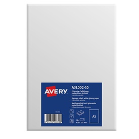 Etichette adesive - in carta - rimovibili - 420 x 297 mm - 1 et/fg - 10fogli - bianco lucido - Avery