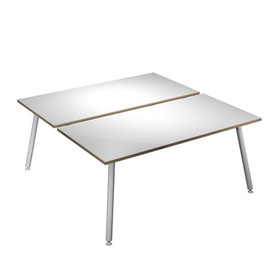 Scrivania Skinny Metal a 2 postazioni contrapp. - 120 x 166 cm - bianco