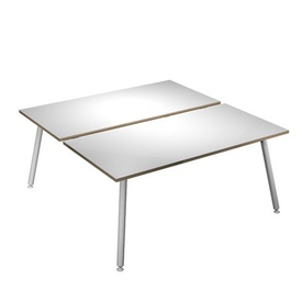 Scrivania Skinny Metal a 2 postazioni contrapp. - 140 x 166 cm - bianco