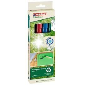 Marcatore permanente 25 Ecoline - punta tonda 1.0 mm - colori assortiti- Edding - conf. 4 pezzi
