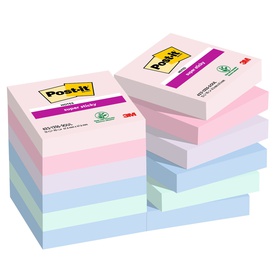 Blocco Post-it Super Sticky - 622-12SS-SOUL - 47,6 x 47,6  mm - colori Soulful - 90 fogli - Post-it - conf. 12 pezzi