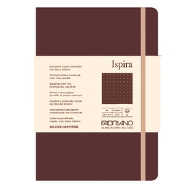 Taccuino Ispira - con elastico - copertina flessibile - A5 - 96 fogli -puntinato - marrone - Fabriano
