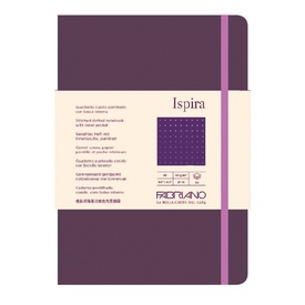 Taccuino Ispira - con elastico - copertina flessibile - A5 - 96 fogli -puntinato - viola - Fabriano
