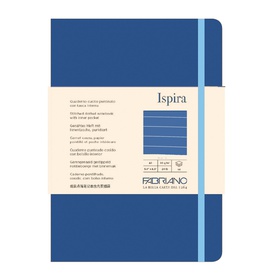 Taccuino Ispira - con elastico - copertina flessibile - A5 - 96 fogli -righe - blu royal - Fabriano