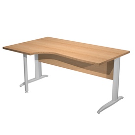 Scrivania Compact Sinistro - 160 x 60/80/100 cm - piano faggio