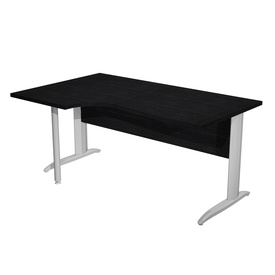 Scrivania Compact Sinistro - 160 x 60/80/100 cm - piano nero fianchi cromati