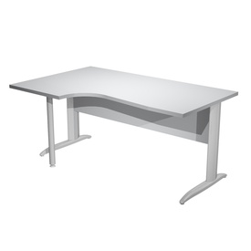Scrivania Compact Sinistro - 160 x 60/80/100 cm - piano grigio fianchi cromati