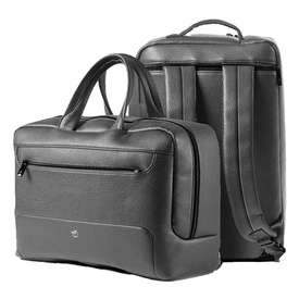 Borsa zainabile bi-bag Gate Trended - 42 x 28 x 14 cm - ecopelle - nero- InTempo
